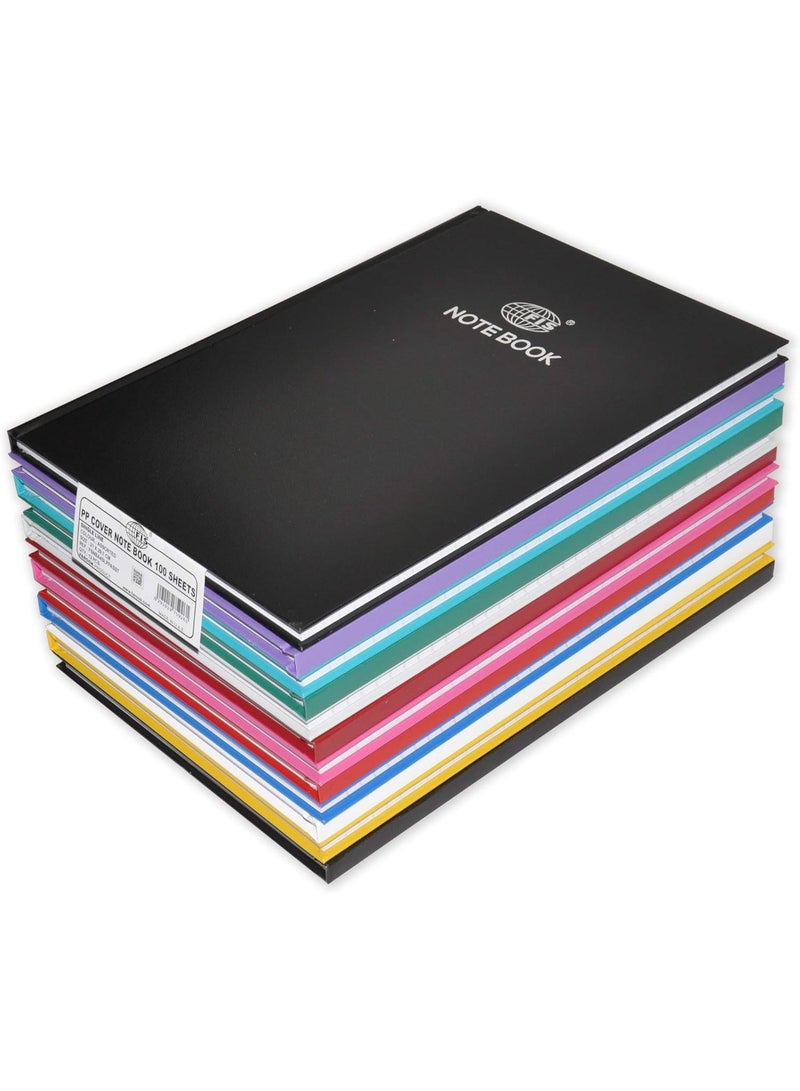 FIS A4 PP Cover Notebook 100-Sheets Single Line, Multicolor, Pack of 12 Pieces Assorted Color - FSNBA4SLPPASST - Image 1